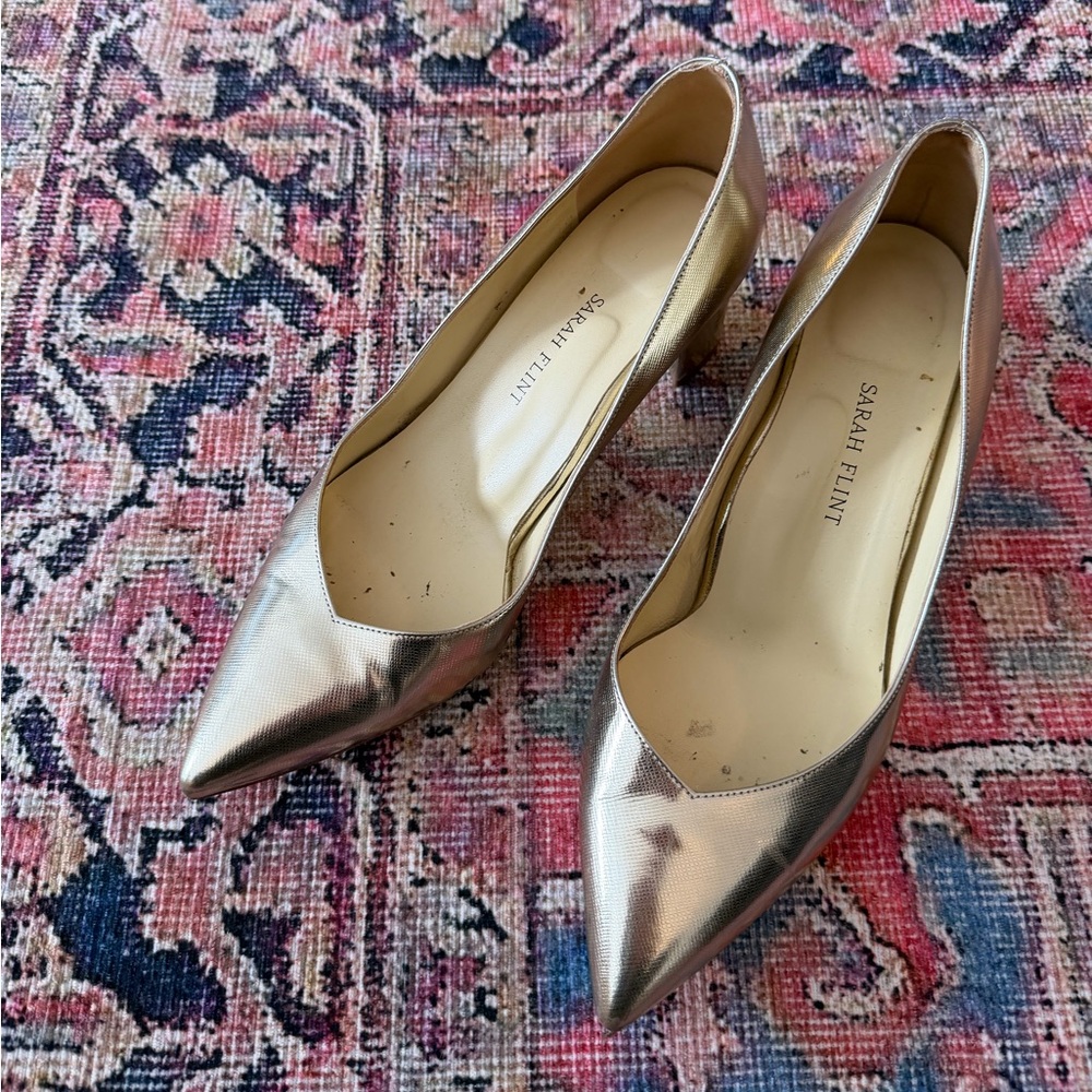 Sarah Flint Metallic Gold Heels